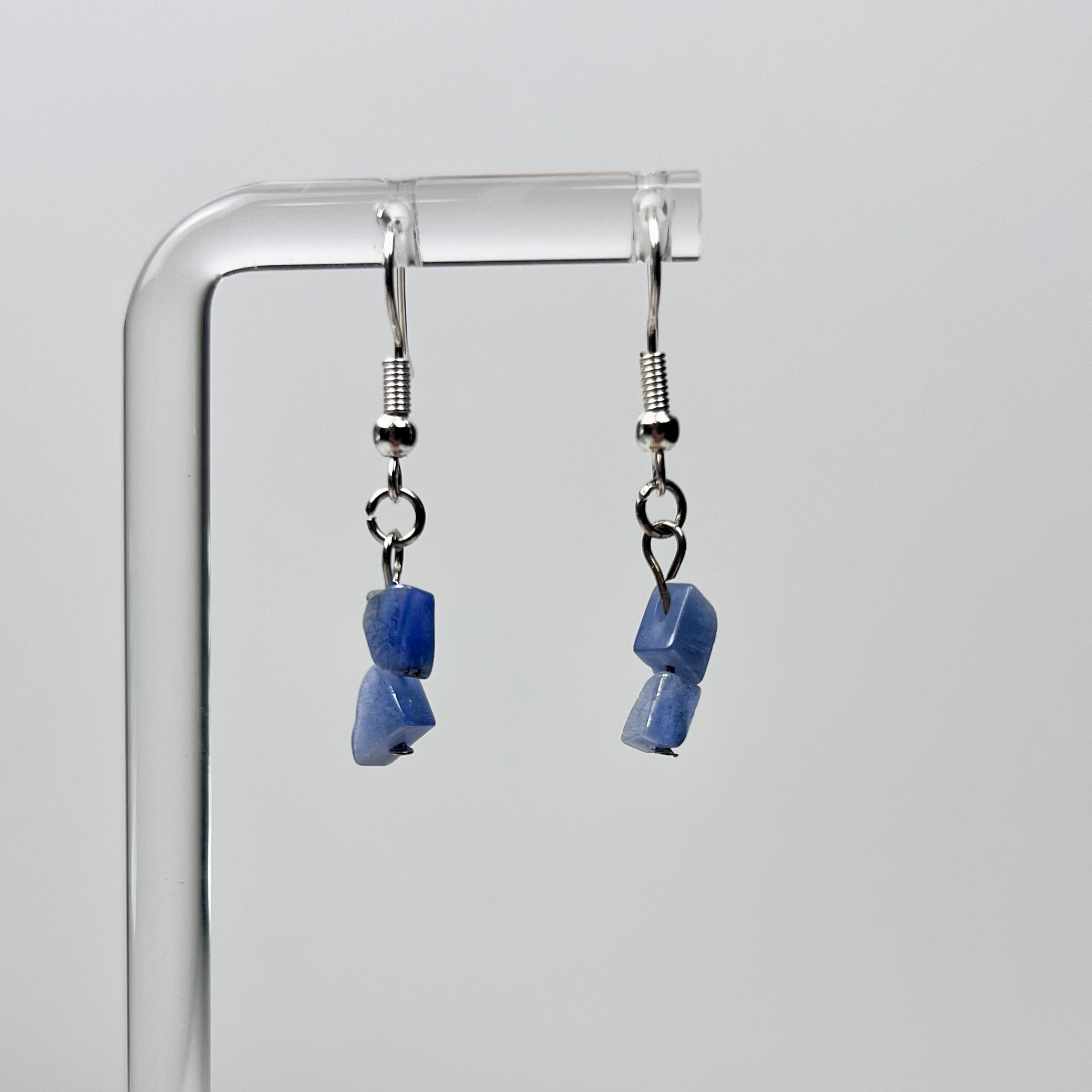 Handmade Blue Stone Stack Earrings – Three Styles