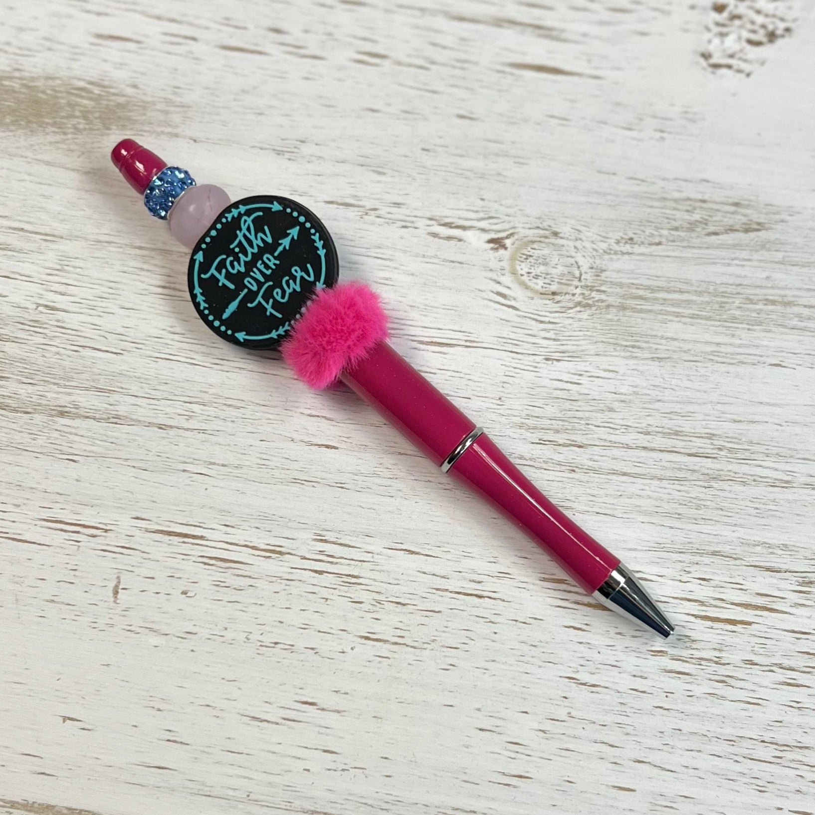 Faith Over Fear Beaded Pen
