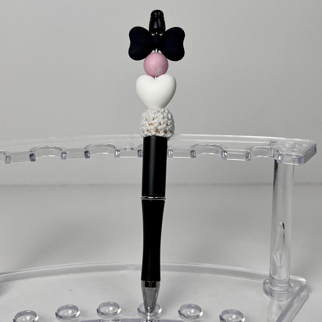 Bow & Heart Beaded Pen