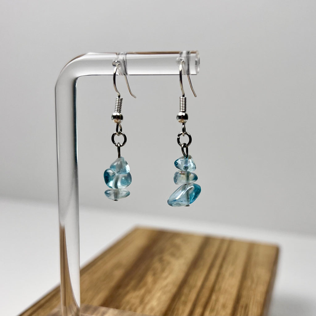 Handmade Blue Stone Stack Earrings – Three Styles