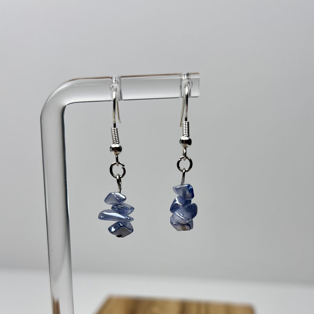 Handmade Blue Stone Stack Earrings – Three Styles