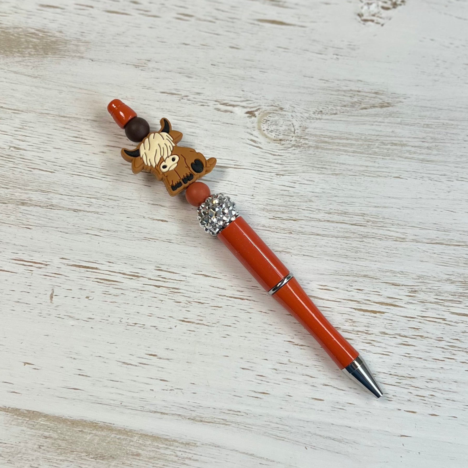 Highland Cow Beaded Pen