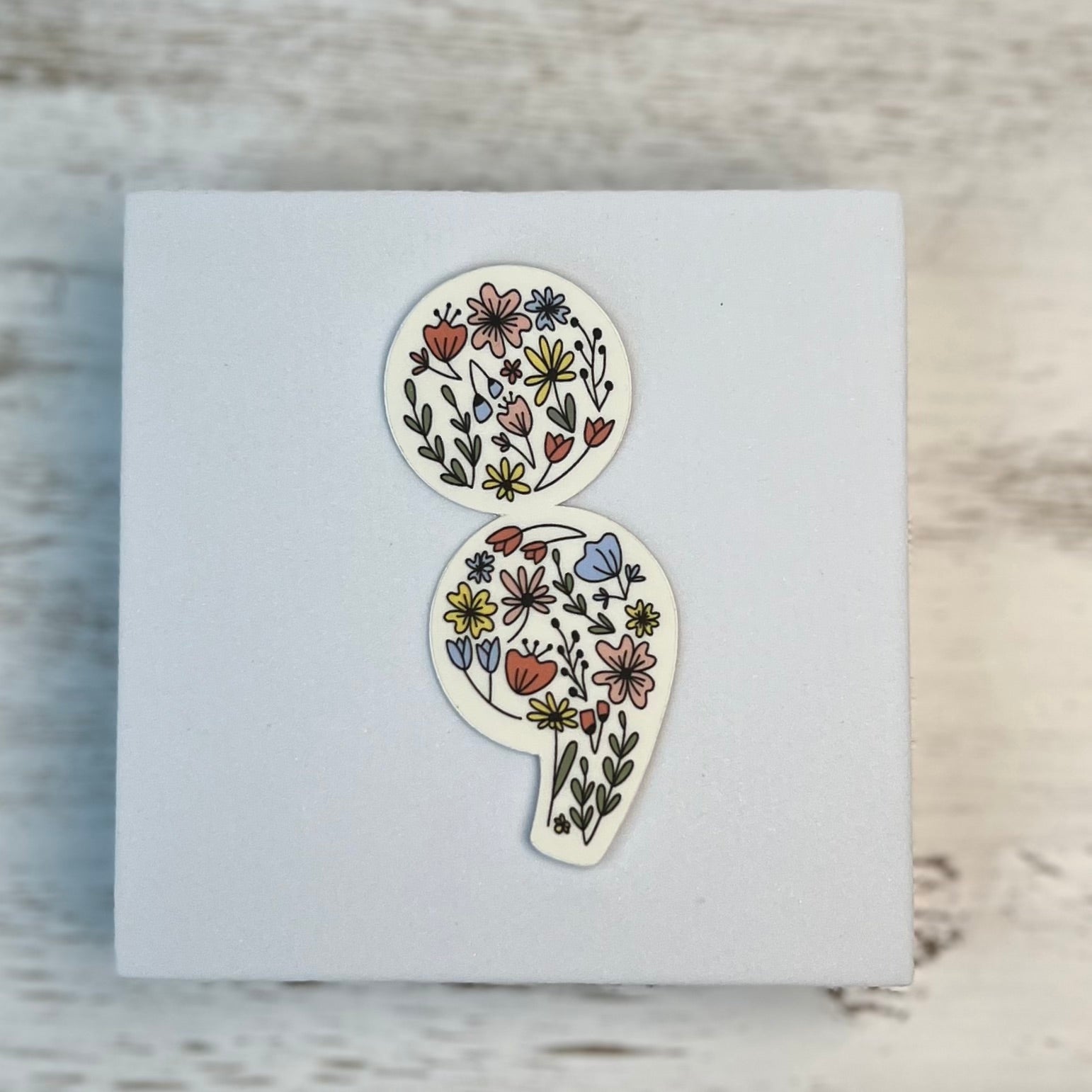 Floral Semicolon Sticker