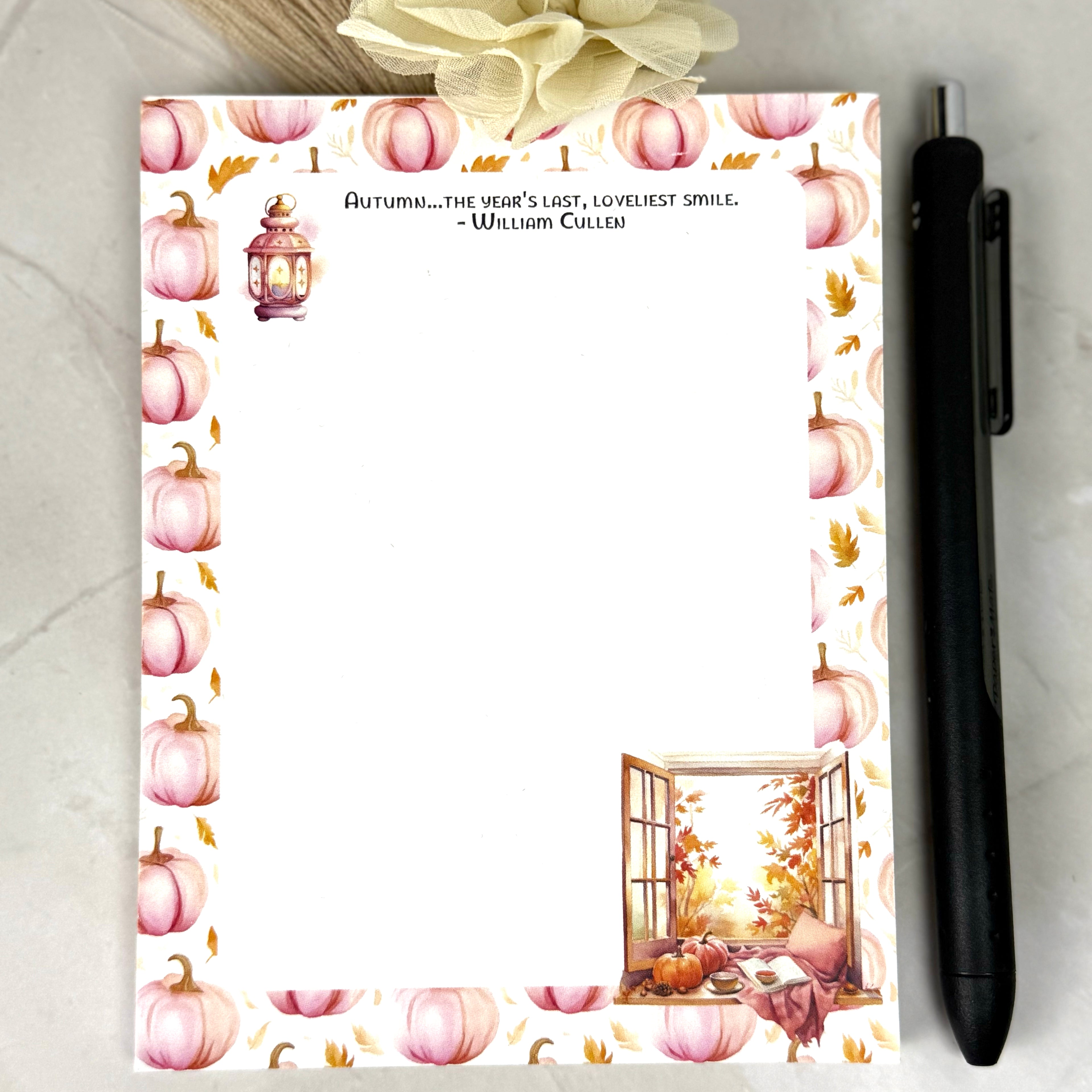 Autumn Quote Notepad by Ashen Rose Co.