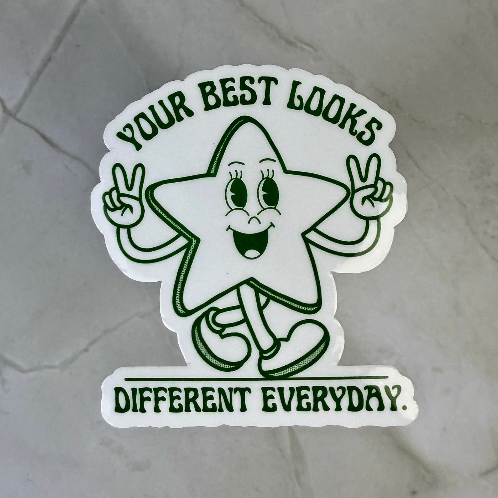 Your Best Looks Different Everyday Sticker by The Happier Head Co.